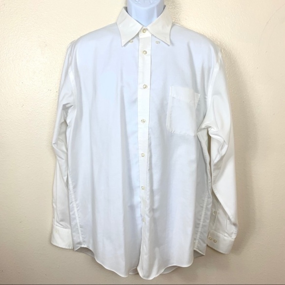 LAND’S END Men’s Shirt buttons down white sz Large